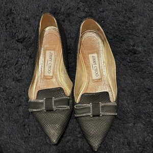 Jimmy Choo Black and Gold Flats